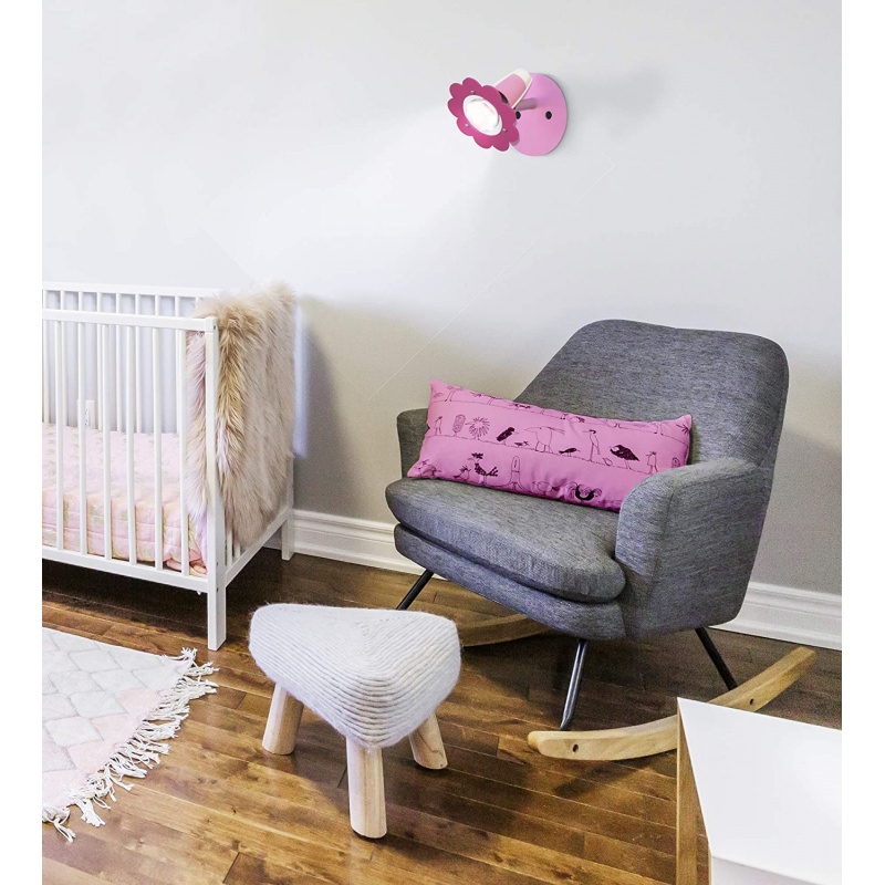 Elobra Παιδικό Φωτιστικό Τοίχου-Οροφής Ροζ Λουλούδια Σποτ Leiste Blüte (123706)