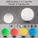 Fischer Honsel Led RGBW Ηλιακό Φωτιστικό 2 σε 1 Κρεμαστό & Επιτραπέζιο Επαναφορτιζόμενο Twin (860043)