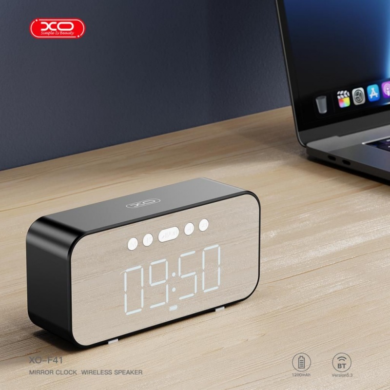 XO F41 Ρολόι-Ξυπνητήρι με Ηχείο Bluetooth Μαύρο