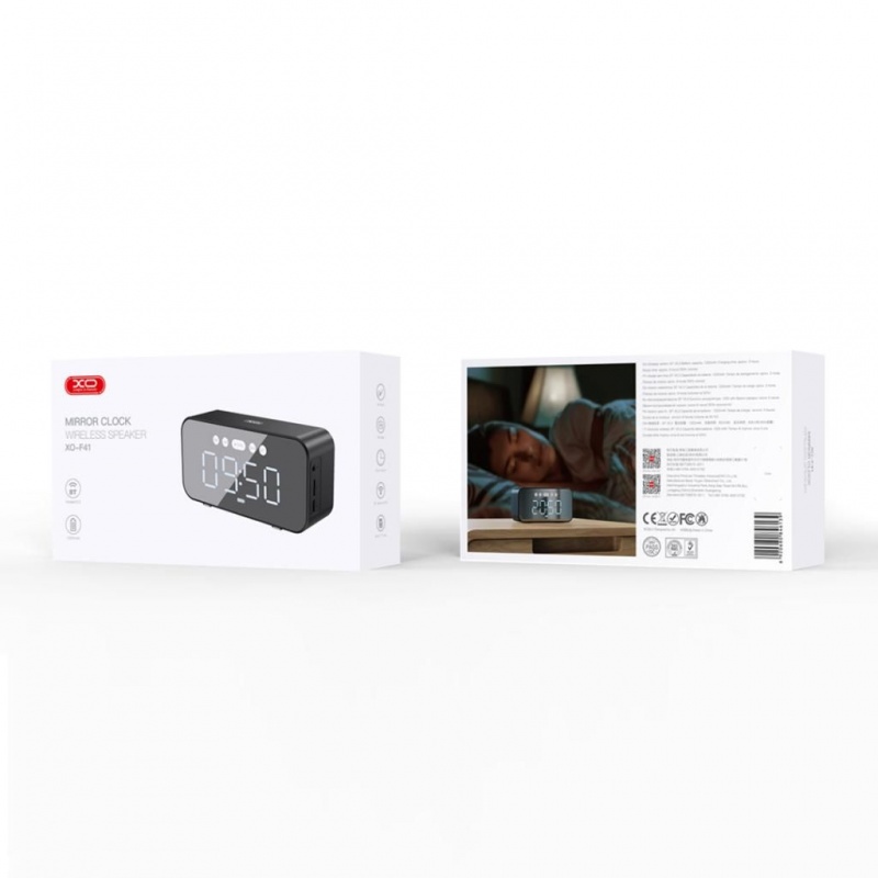 XO F41 Ρολόι-Ξυπνητήρι με Ηχείο Bluetooth Μαύρο