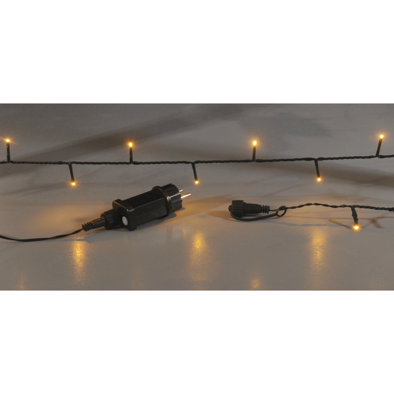 100 Led (3mm) Θερμά 5m με Πράσινο Καλώδιο & Πρόγραμμα (62315)
