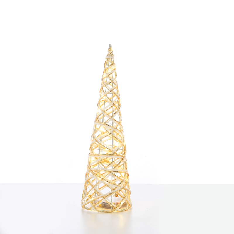 Επιτραπέζιο WHITE & GOLD CONE Δέντρο 20 Led Θερμά 40cm (X11201117)
