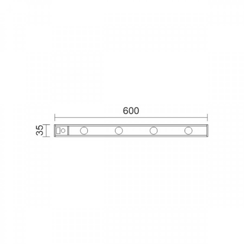 LED SMD Μεταλλικό Γραμμικό Φωτιστικό Επαναφορτιζόμενο Τύπου T5 60cm 4W CCT με Ανιχνευτή Κίνησης (6697)