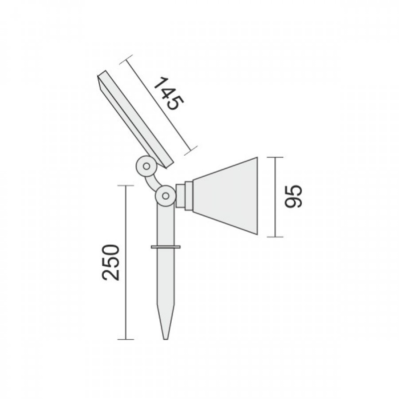 Spotlight Ηλιακό Καρφωτό Φωτιστικό Εδάφους 4W 6000K Μαύρο (6599)