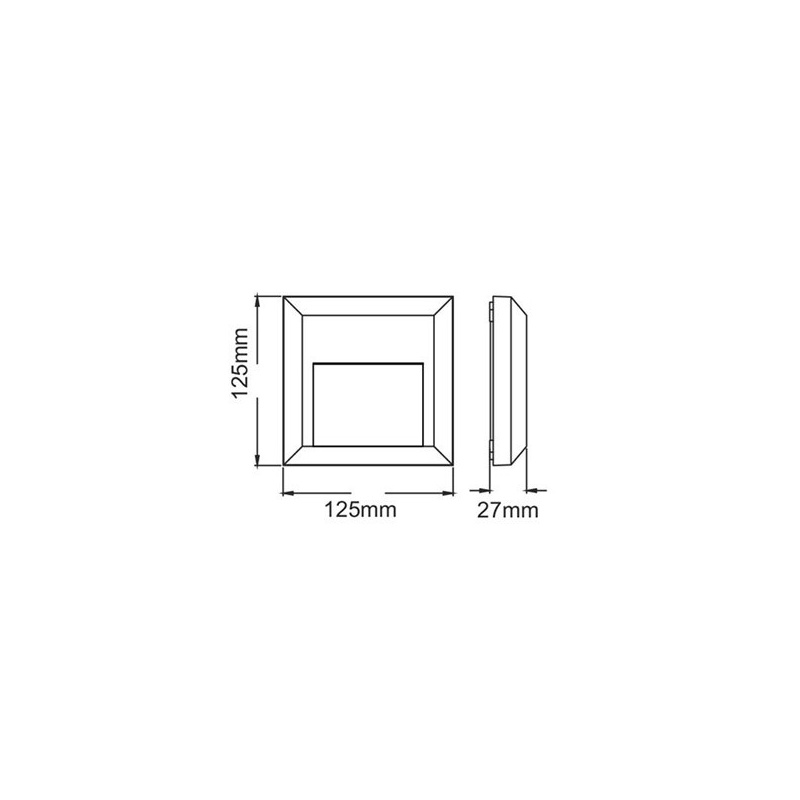 Aca LED SMD επίτοιχη απλίκα Γκρι 1.2W (SLIM52)