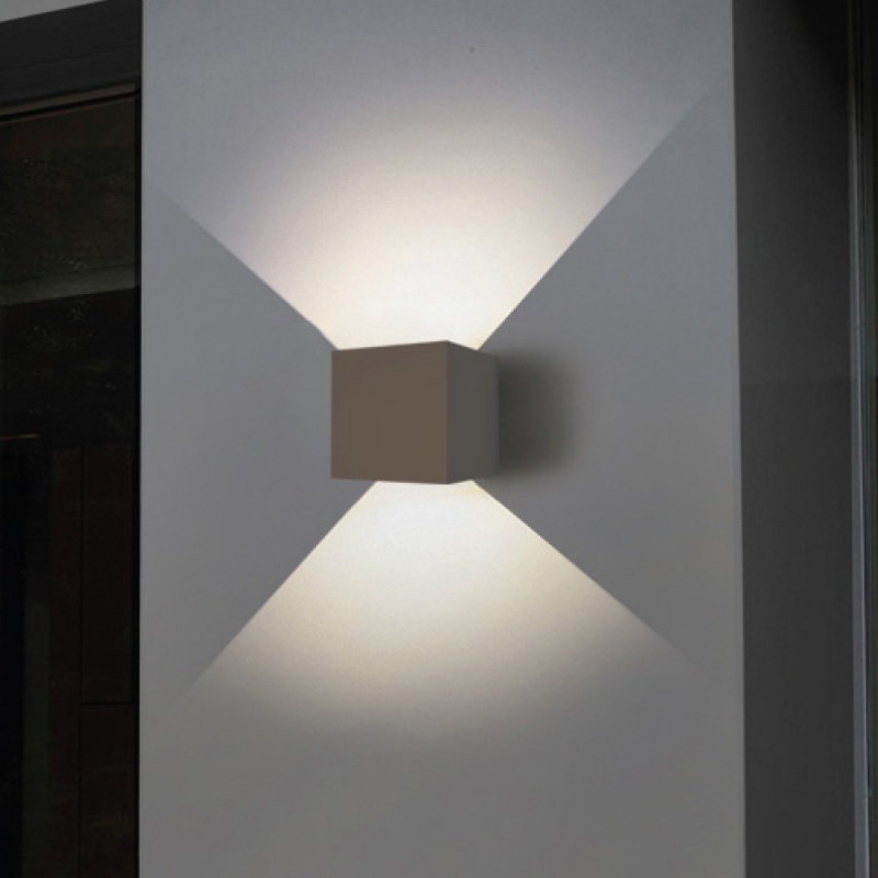 It-Lighting Emerald Led 10W 3000K Επιτοίχιο Φωτιστικό Up-Down Ρυθμιζόμενης Δέσμης Γκρι (80203131)