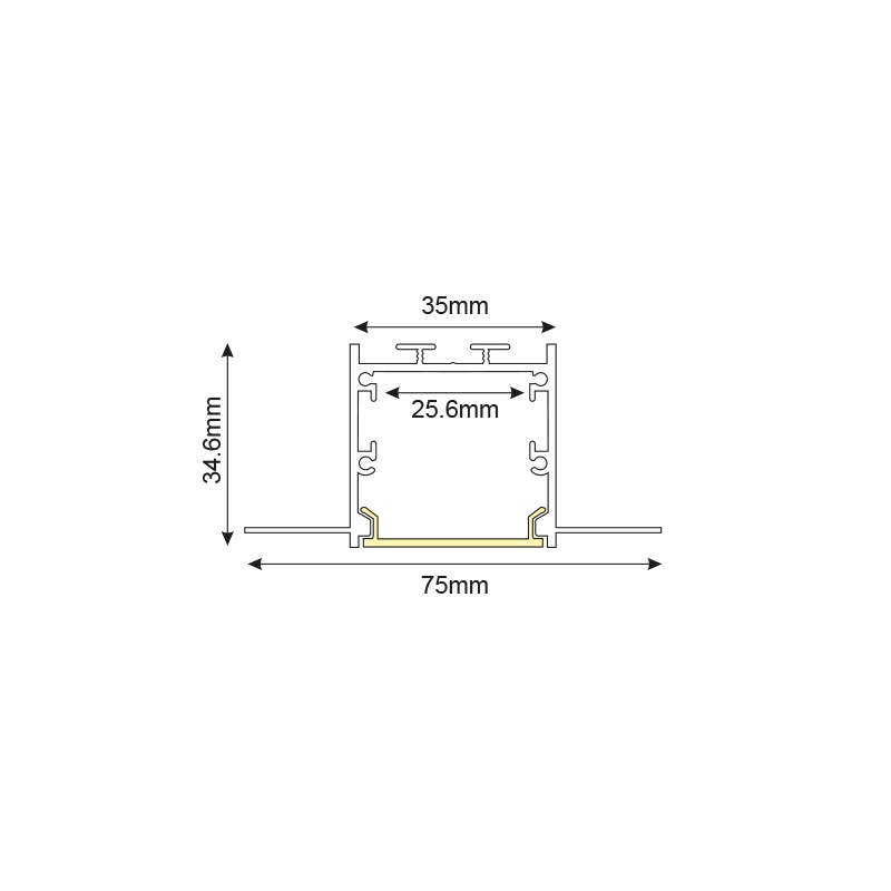 Aca WINT Trimless Προφίλ με πολυκαρβονικό οπάλ κάλυμμα (P235U)