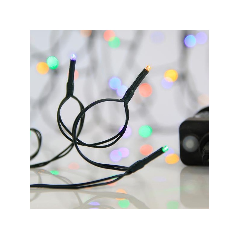 Eurolamp 100 Led (3mm) RGB 5m με Πράσινο Καλώδιο & Πρόγραμμα (600-13169)