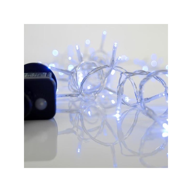 Eurolamp 240 Led (3mm) Μπλε 12m με Διάφανο Καλώδιο & Πρόγραμμα (600-11585)