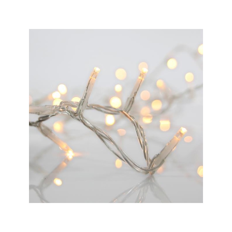 Eurolamp Βροχή 300 Led (3mm) Θερμά 900x70cm με Διάφανο Καλώδιο (600-06531)