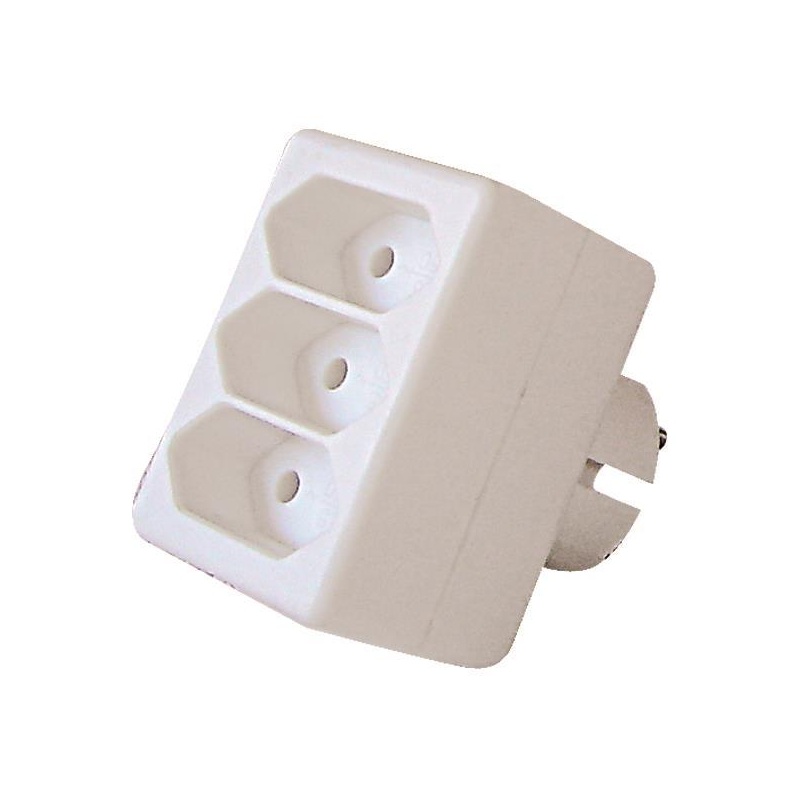 Eurolamp Αντάπτορας από Schuko σε 3 Διπολικά Λευκός (147-10014)