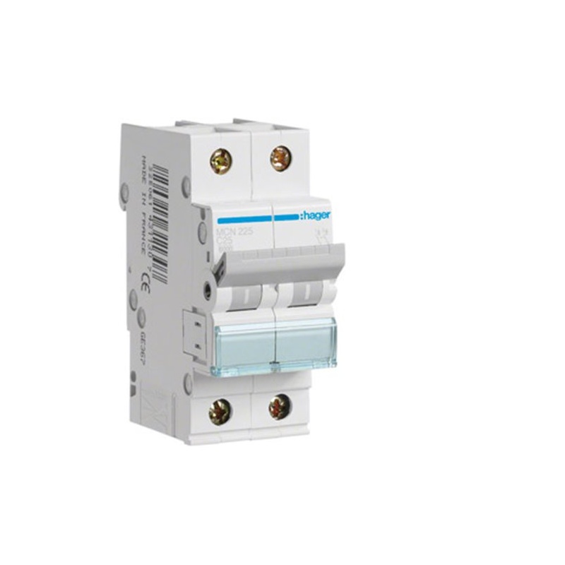 Hager Αυτόματη Ασφάλεια 25Α Καμπύλης C 6KA 2P (MCN225)