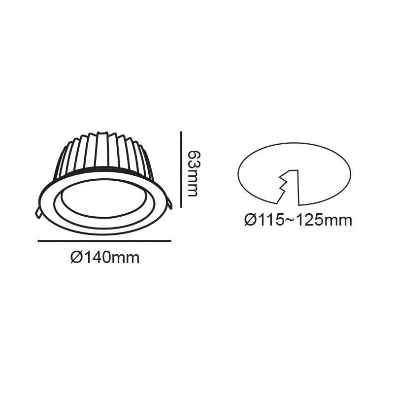 LED COB Χωνευτό Φωτιστικό VIDO 20W 90° 6500K (VIDO2065)