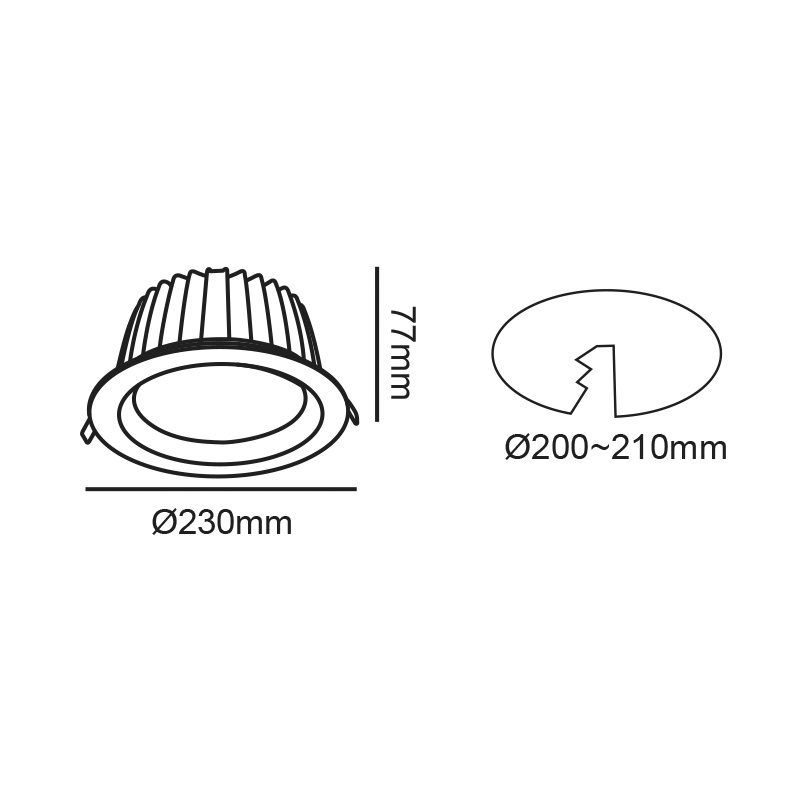 LED COB Χωνευτό Φωτιστικό VIDO 40W 100° 4000K (VIDO4040)