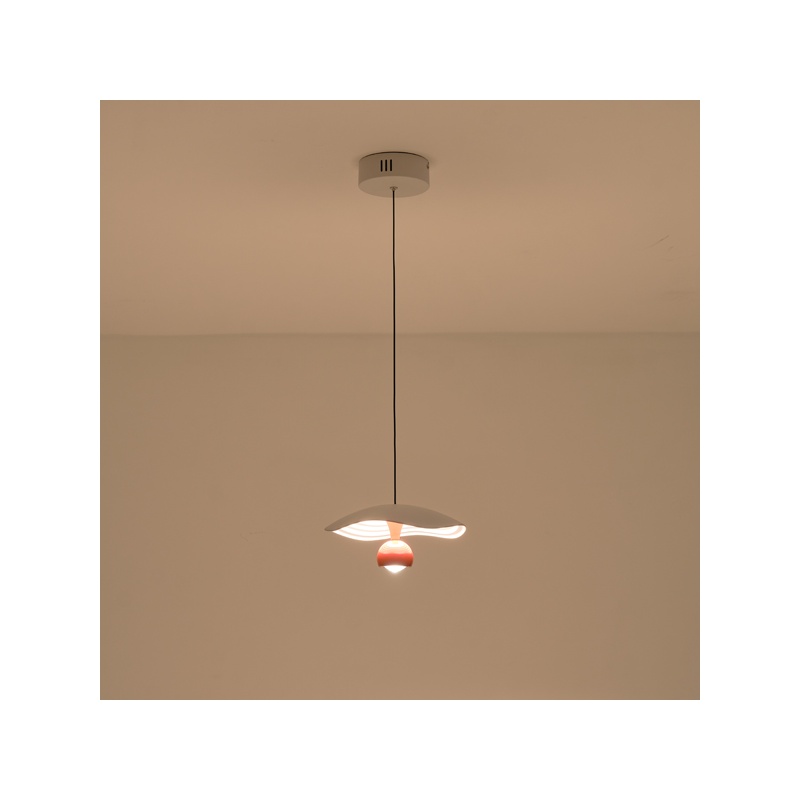 Arte Illumina Φωτιστικό Κρεμαστό Αλουμινίου LED 8W 3000Κ 400lm Φ230mm KOKKINO ENIGMA (144-15052)