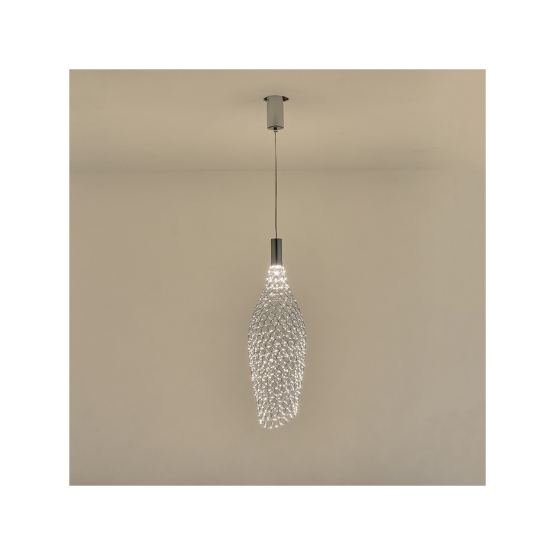 Arte Illumina Φωτιστικό Μονόφωτο Μέταλλο LED 7,6W 3000K 780lm 200x1960mm METAΛΛΟ Ασημί PERFORATO (144-15060)