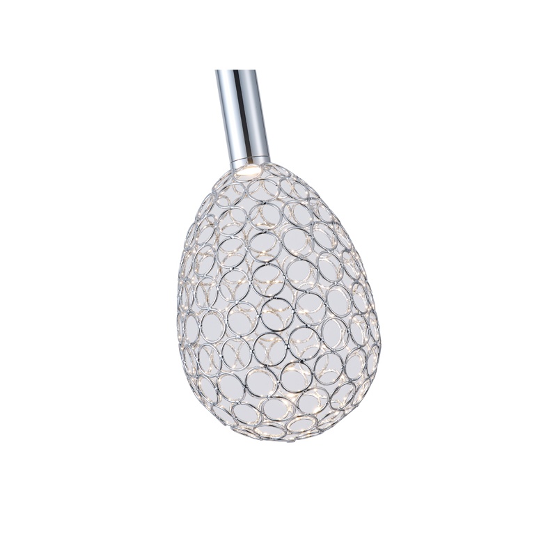 Arte Illumina Φωτιστικό Μονόφωτο Μέταλλο Οβάλ LED 6,3W 3000K 648lm Φ140x1400mm Ασημί PERFORATO (144-15064)