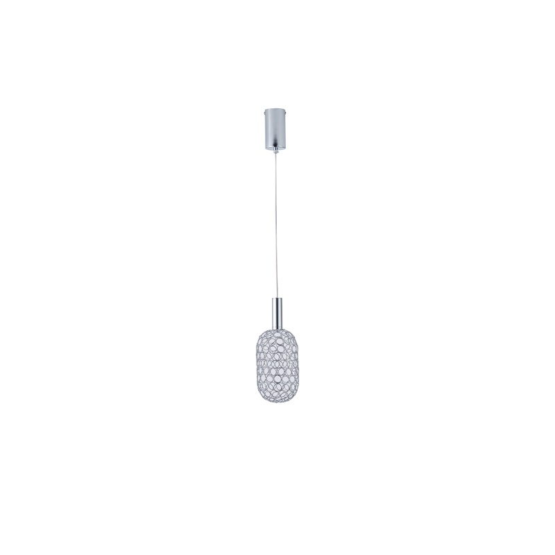 Arte Illumina Φωτιστικό Μονόφωτο Μέταλλο LED 6,3W 3000K 648lm Φ200X1580mm Ασημί PERFORATO (144-15066)