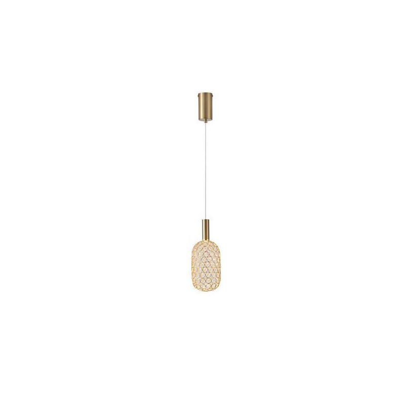 Arte Illumina Φωτιστικό Μονόφωτο Μέταλλο LED 6,3W 3000K 648lm Φ200X1580mm Χρυσό PERFORATO (144-15067)