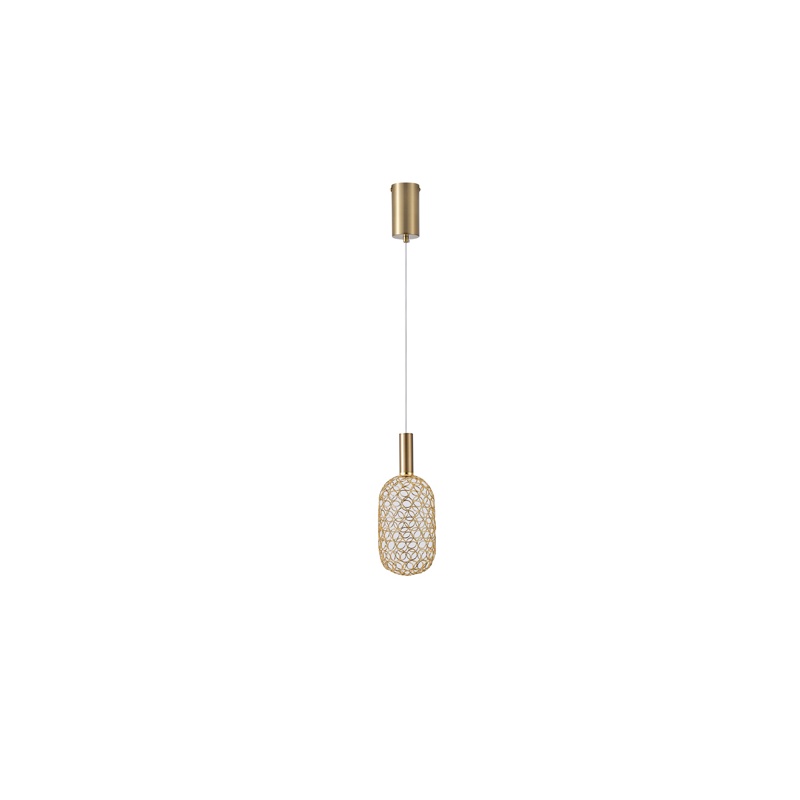 Arte Illumina Φωτιστικό Μονόφωτο Μέταλλο LED 6,3W 3000K 648lm Φ200X1580mm Χρυσό PERFORATO (144-15067)