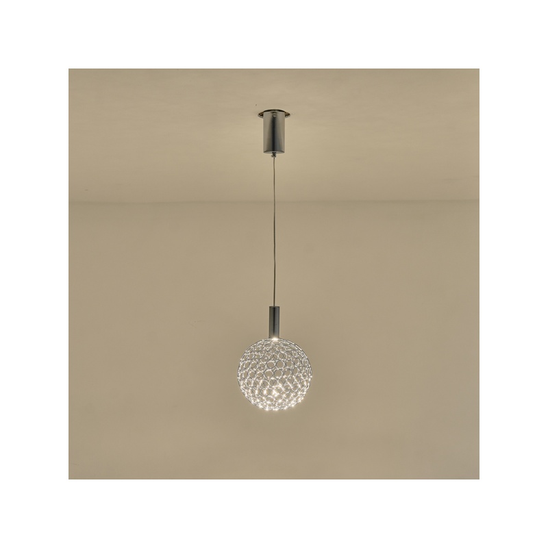 Arte Illumina Φωτιστικό Μονόφωτο Μέταλλο Οβάλ LED 6,3W 3000K 648lm Φ250x1630mm AΣΗΜΙ PERFORATO (144-15070)