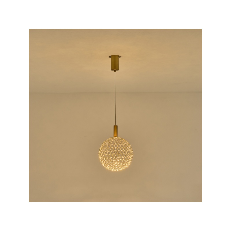 Arte Illumina Φωτιστικό Μονόφωτο Μέταλλο Οβάλ LED 6,3W 3000K 648lm Φ250x1630mm Χρυσό PERFORATO (144-15071)