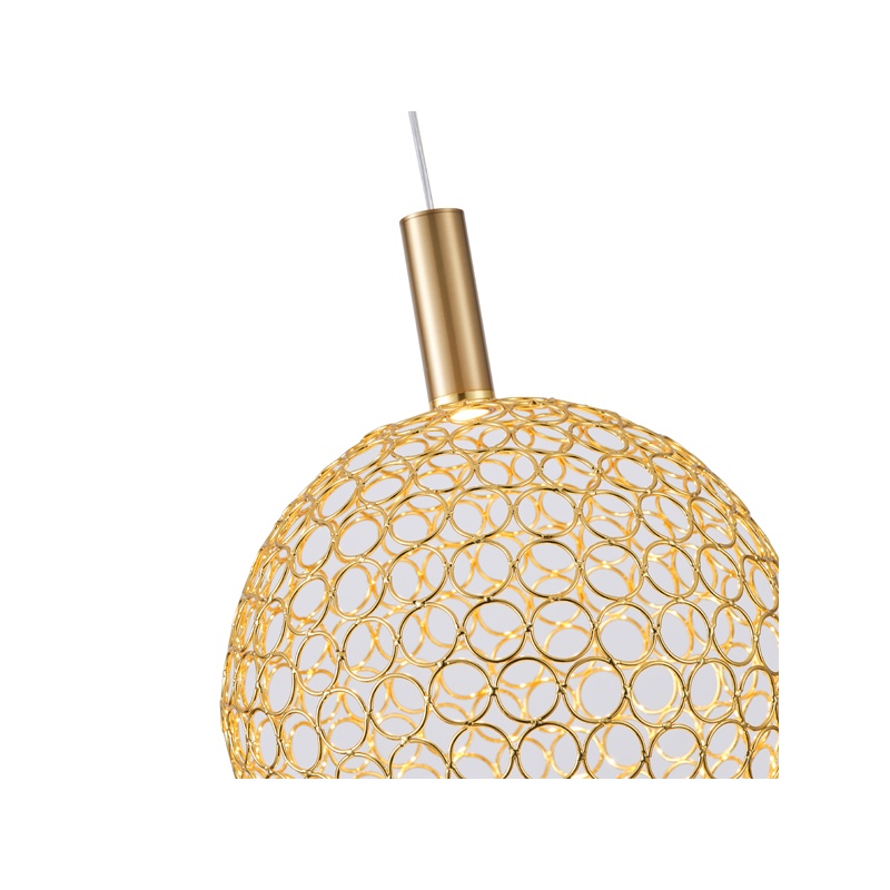 Arte Illumina Φωτιστικό Μονόφωτο Μέταλλο Οβάλ LED 6,3W 3000K 648lm Φ250x1630mm Χρυσό PERFORATO (144-15071)