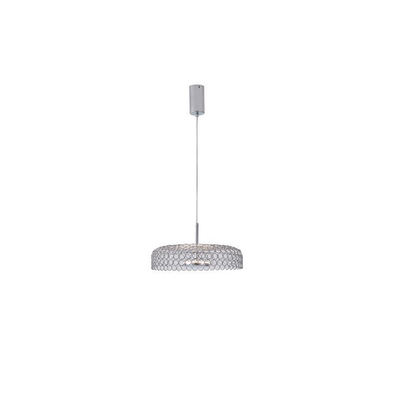 Arte Illumina Φωτιστικό Μονόφωτο Μέταλλο Κρεμαστό LED 10W 3000K 1080lm Φ350x1390mm Ασημί PERFORATO (144-15072)