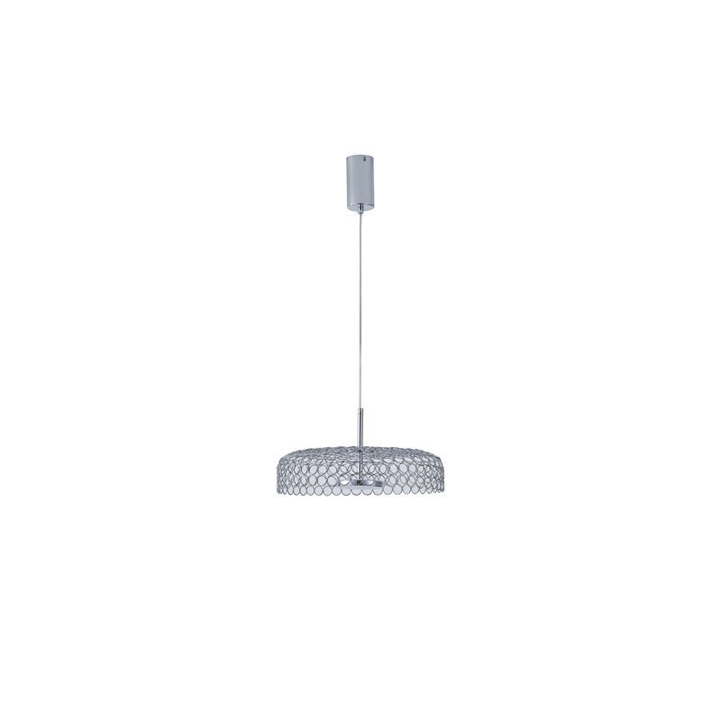 Arte Illumina Φωτιστικό Μονόφωτο Μέταλλο Κρεμαστό LED 10W 3000K 1080lm Φ350x1390mm Ασημί PERFORATO (144-15072)