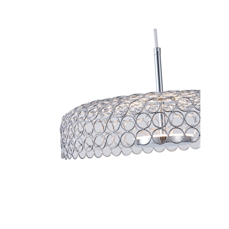 Arte Illumina Φωτιστικό Μονόφωτο Μέταλλο Κρεμαστό LED 10W 3000K 1080lm Φ350x1390mm Ασημί PERFORATO (144-15072)