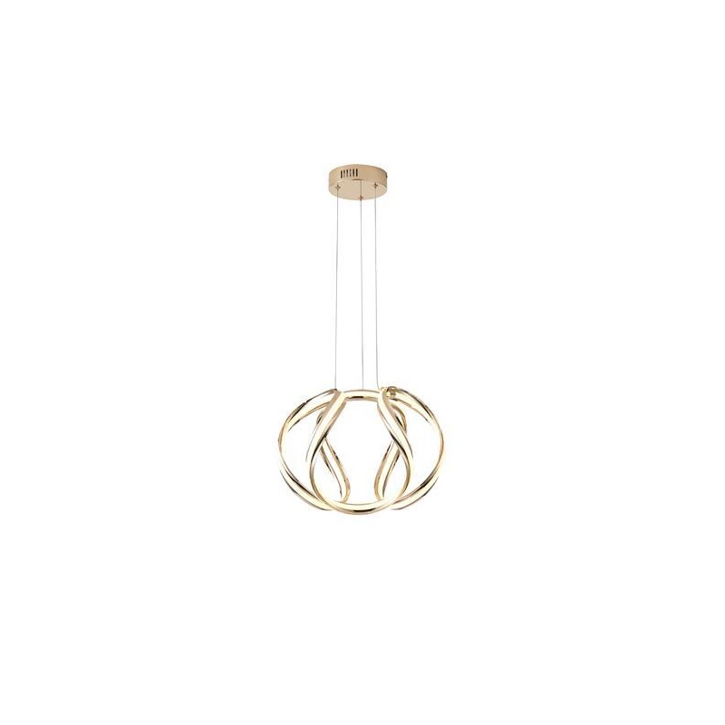 Arte Illumina Φωτιστικό Κρεμαστό Αλουμινίου LED 38W 3000Κ Χρυσό 430X310mm SATURN (144-15077)