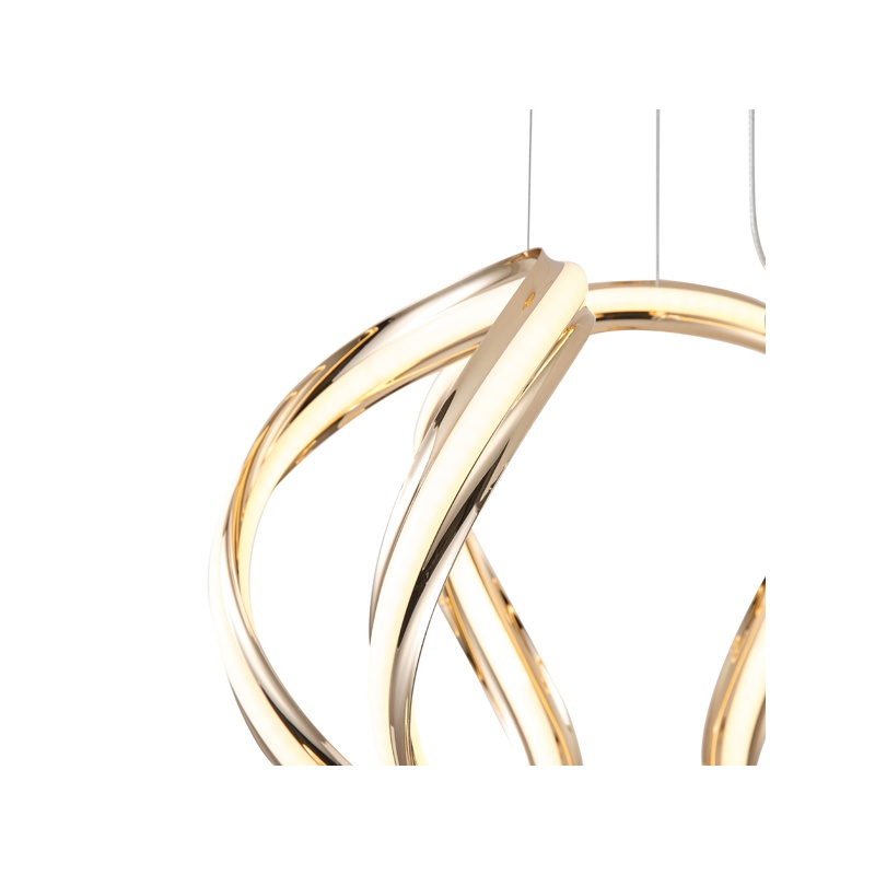 Arte Illumina Φωτιστικό Κρεμαστό Αλουμινίου LED 38W 3000Κ Χρυσό 430X310mm SATURN (144-15077)