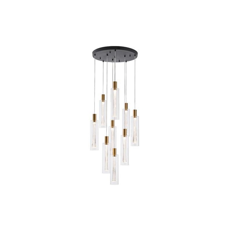 Arte Illumina Κρεμαστό Φωτιστικό 9 ΦΩΤΟ Γυαλί 60W 3000K 7200lm Φ300mm VIAL (144-15100)
