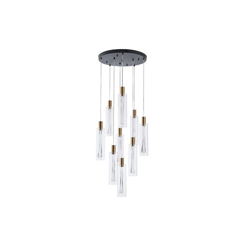 Arte Illumina Κρεμαστό Φωτιστικό 9 ΦΩΤΟ Γυαλί 60W 3000K 7200lm Φ300mm VIAL (144-15100)