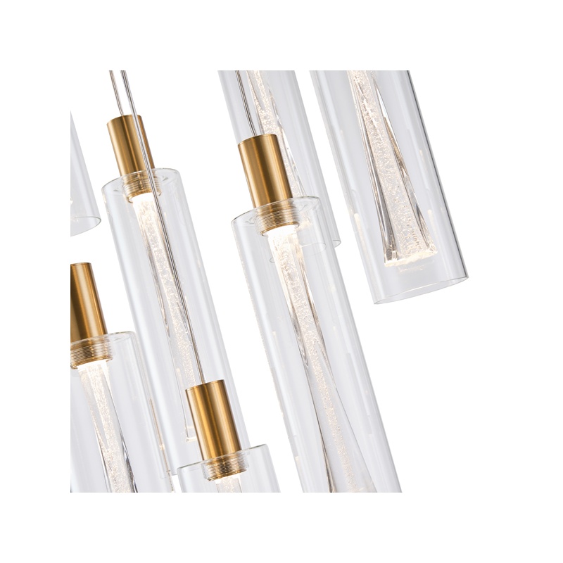 Arte Illumina Κρεμαστό Φωτιστικό 9 ΦΩΤΟ Γυαλί 60W 3000K 7200lm Φ300mm VIAL (144-15100)