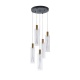 Arte Illumina Κρεμαστό Φωτιστικό 5 ΦΩΤΟ Γυαλί 38W 3000K 4400lm Φ350x1930mm VIAL (144-15101)