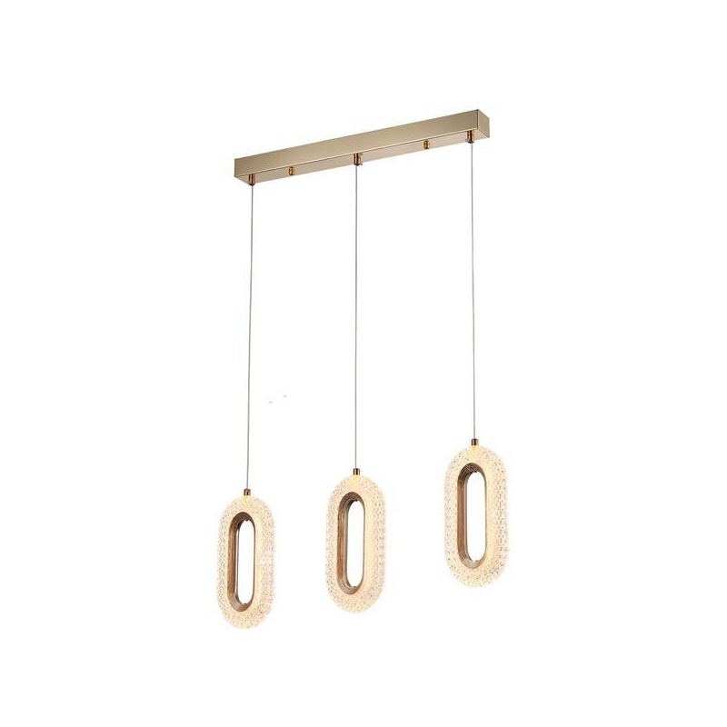 Arte Illumina Φωτιστικό Κρεμαστό Τρίφωτο LED 26W 3000K 570X1250mm 2254lm Αλουμινίου ΡΟΖ Χρυσό KRIKO (144-16061)