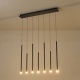 Arte Illumina Φωτιστικό Κρεμαστό LED 16W 3000K 600lm 940X1500mm Μαύρο Αλουμίνιο CASCADE (144-16083)