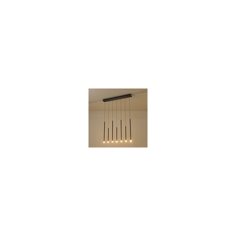 Arte Illumina Φωτιστικό Κρεμαστό LED 16W 3000K 600lm 940X1500mm Μαύρο Αλουμίνιο CASCADE (144-16083)