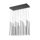 Arte Illumina Φωτιστικό Κρεμαστό LED 47W 3000K 4700lm 940X1500mm Μαύρο Αλουμίνιο CASCADE (144-16084)