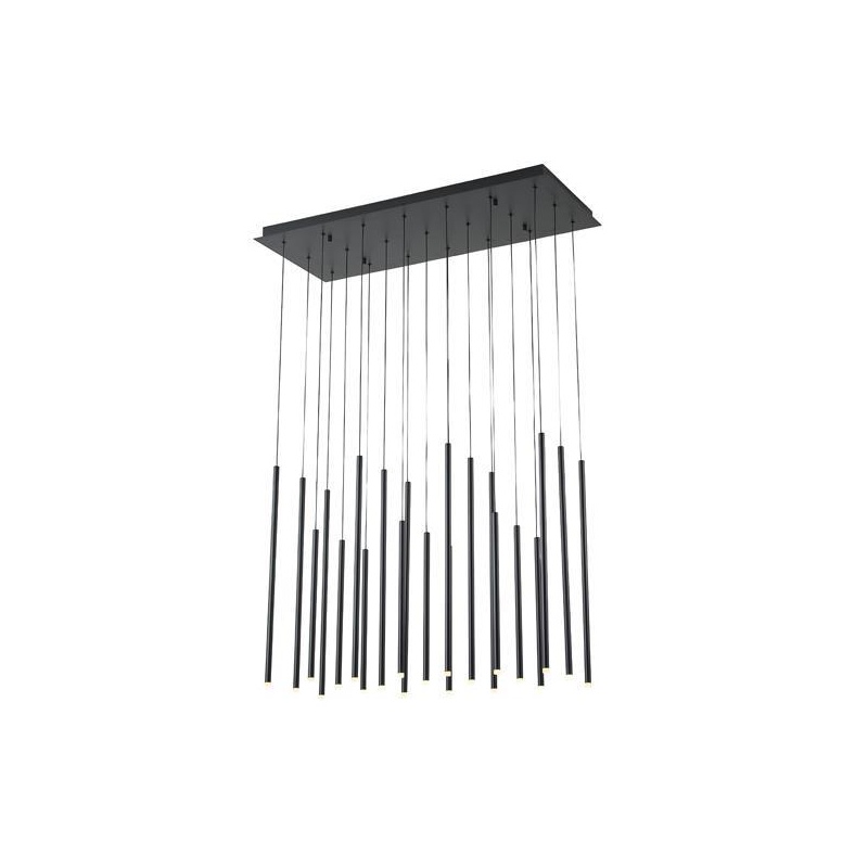 Arte Illumina Φωτιστικό Κρεμαστό LED 47W 3000K 4700lm 940X1500mm Μαύρο Αλουμίνιο CASCADE (144-16084)