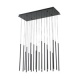 Arte Illumina Φωτιστικό Κρεμαστό LED 47W 3000K 4700lm 940X1500mm Μαύρο Αλουμίνιο CASCADE (144-16084)