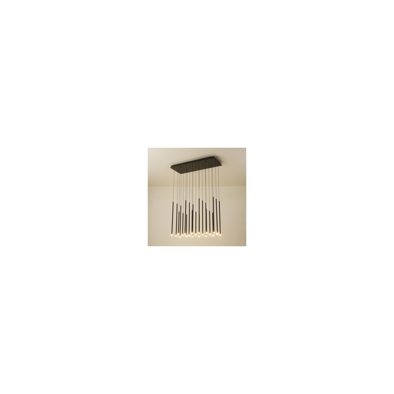 Arte Illumina Φωτιστικό Κρεμαστό LED 47W 3000K 4700lm 940X1500mm Μαύρο Αλουμίνιο CASCADE (144-16084)