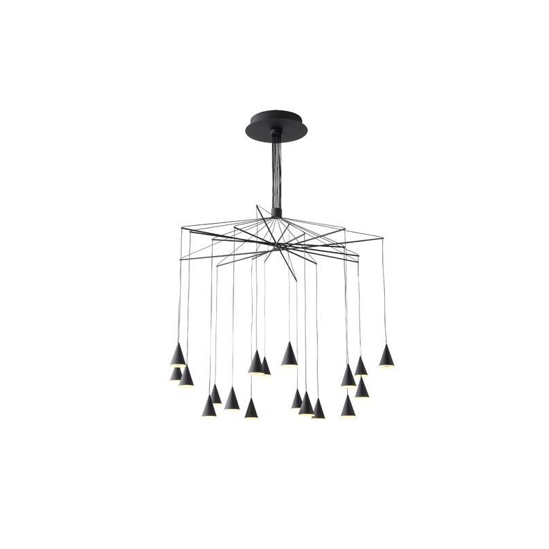 Arte Illumina Φωτιστικό Κρεμαστό LED 90W 3000K Φ1000X1200mm Μαύρο CAMPANELLE (144-16093)