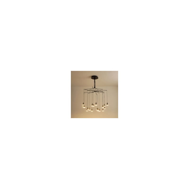 Arte Illumina Φωτιστικό Κρεμαστό LED 90W 3000K Φ1000X1200mm Μαύρο CAMPANELLE (144-16093)
