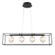 Arte Illumina Φωτιστικό Κρεμαστό Μέταλλο LED 14W 3000Κ 650lm 80X1200mm Μαύρο BOX (144-16110)