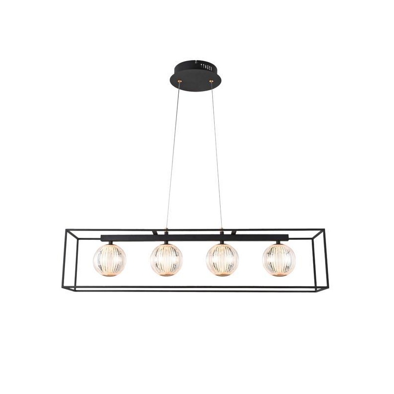 Arte Illumina Φωτιστικό Κρεμαστό Μέταλλο LED 14W 3000Κ 650lm 80X1200mm Μαύρο BOX (144-16110)