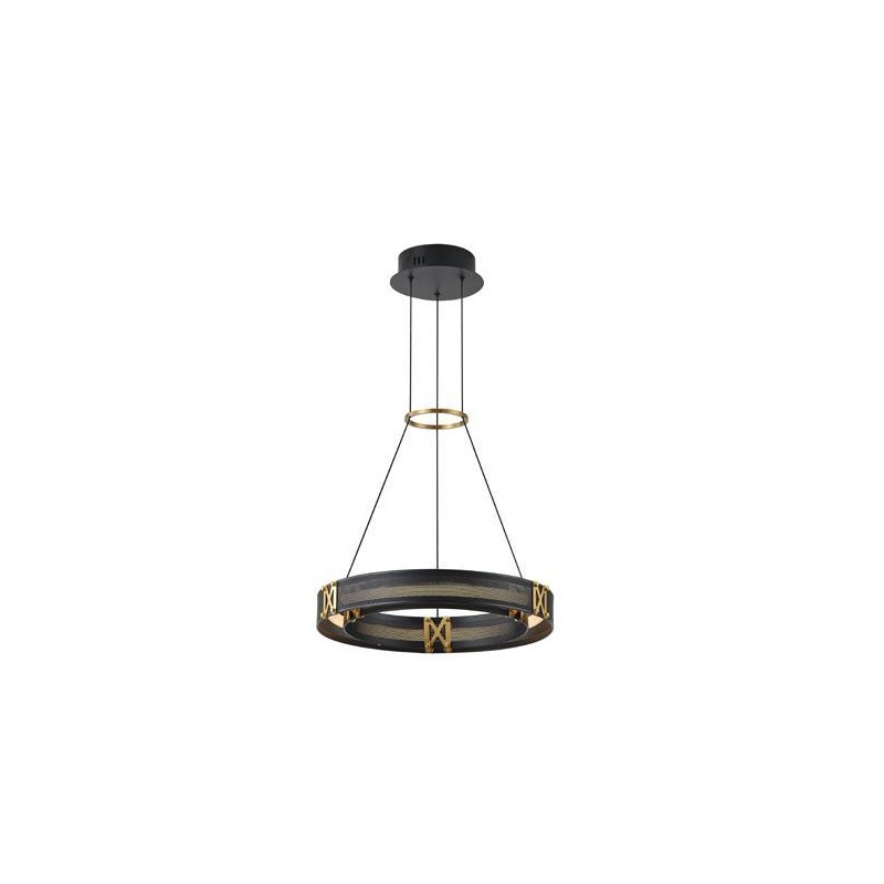 Arte Illumina Φωτιστικό Κρεμαστό LED 21W 3000K 2100lm 420X1200mm Μαύρο Χρυσό Αλουμινίου LUIS (144-17040)