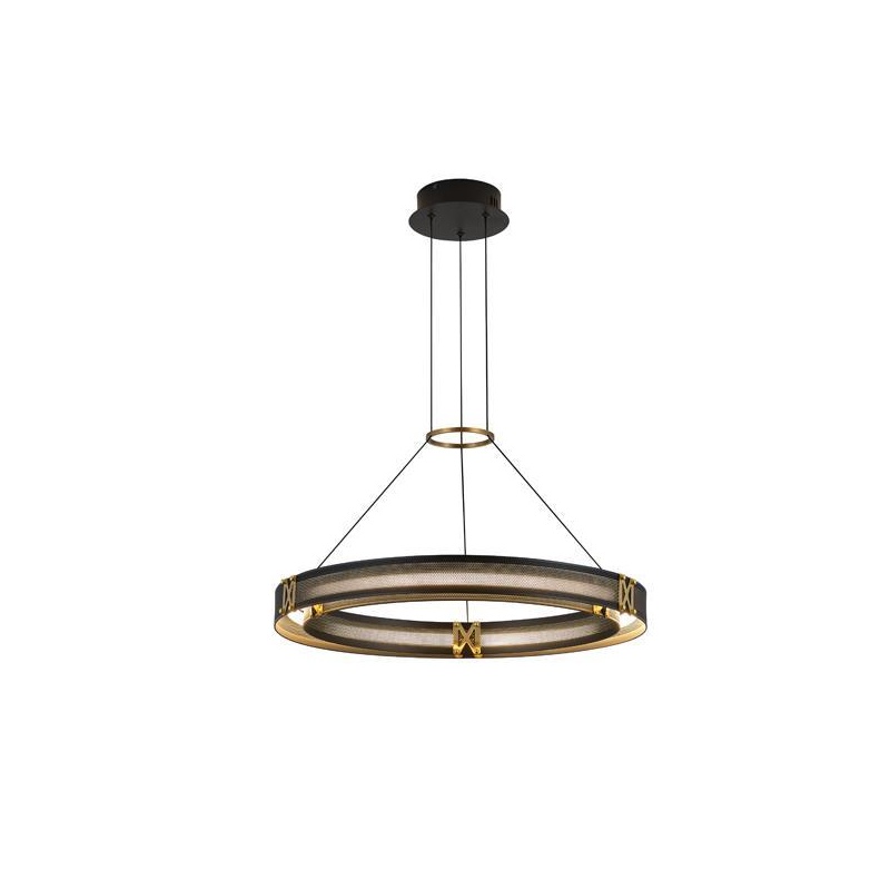 Arte Illumina Φωτιστικό Κρεμαστό LED 33W 3000K 3300lm 620X1200mm Αλουμινίου Μαύρο -Χρυσό LUIS (144-17041)