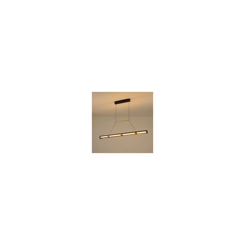 Arte Illumina Φωτιστικό Κρεμαστό LED 21W 3000K 2100lm 1200X1200mm Αλουμινίου Μαύρο -Χρυσό LUIS (144-17043)